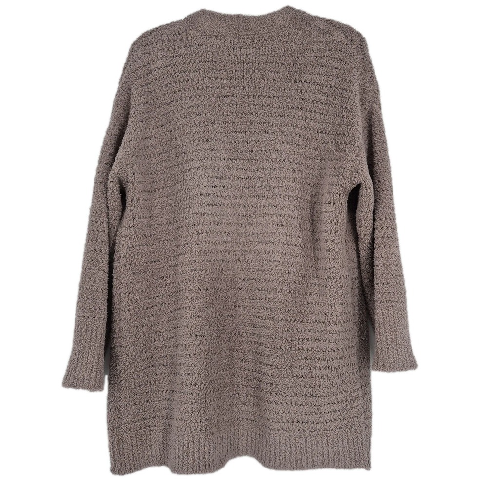 Barefoot Dreams CozyChic Boucle Welt Pocket Cardigan Sweater Taupe Sz S - Picture 6 of 11